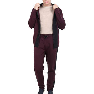 Ensemble de survêtement bordeaux personnalisé pour homme 2026 – Tissu personnalisable, col montant, fermeture éclair, coupe droite - Product Image 6