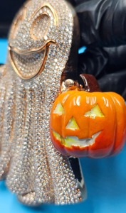 Colgante Hip Hop de Plata 925 Chapado en Oro Rosa con Diseño Fantasma, Diamantes y Moissanita, Aprobado por el Probador, Estilo Iced Out para Raperos a la Moda - Product Image 4