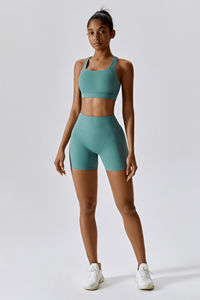 Sujetador deportivo Teal Flex de diseño único con espalda cruzada, transpirable, elástico, nuevo y de alto impacto para mujer, para gimnasio y fitness. - Product Image 6