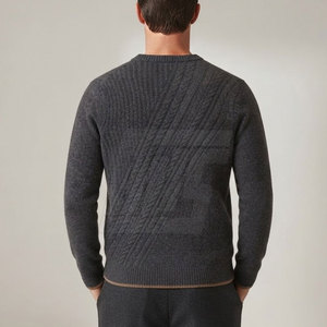 Pull-over en tricot léger pour homme, tissu doux et chaud, vêtements décontractés d'hiver, poignets côtelés et col rond - Product Image 5