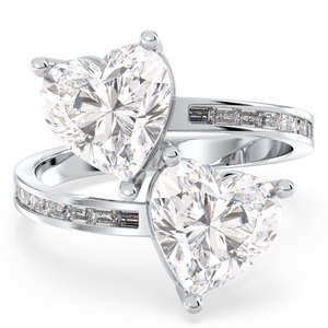 REYES New Design Heart Shape 4.2 Carat Moissanite Fine Jewelry in <b>925</b> Sterling <b>Silver</b> Engagement Promise <b>Rings</b> For Women - Product Image 1
