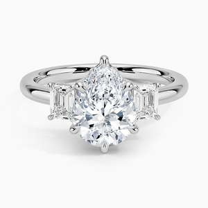 Anillo BOJ 067 con Corte de Pera, Plata 925, Tres Piedras, Halo Solitario, Anillo de Diamantes de 2 Quilates, Color D, VVS1, Moissanita, Certificado GRA, Precio Bajo - Product Image 1