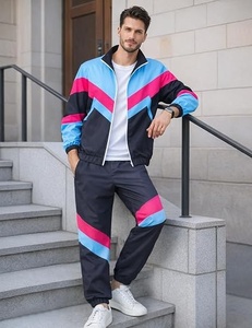 ชุดวอร์มผู้ชายแบบ Color Blocking แขนยาว ซิปหน้า สไตล์สปอร์ต ผลิตจากโพลีเอสเตอร์ผสมคอตตอน ระบายอากาศได้ดี ทรงปกติ เหมาะสำหรับใส่ในฤดูใบไม้ผลิ - Product Image 1