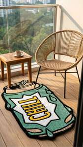 Tapis moderne en laine tuftée à la main en forme de canette de soda unique, doux et moelleux, accent pop art pour la décoration de chambre et de salon - Product Image 5