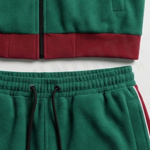 Chándal Unisex con Bloques de Color, Manga Larga, Cierre de Cremallera, Estilo Deportivo, para Otoño, Verde y Rojo, Poliéster y Algodón, Corte Regular - Product Image 5