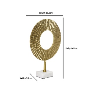 Trendy Gold Aluminum Sculpture Modern Figure Abstract Geometric Artistic Eco-Friendly Handmade Durable Tabletop <b>Decor</b> for Living - Product Image 3