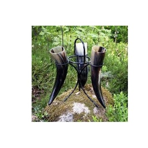 Corne de Viking naturelle de qualité supérieure avec support, corne à boire Viking de haute qualité, polie, pour usage avec des articles de brasserie - Product Image 3
