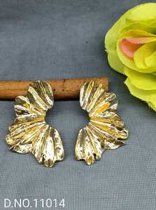 Gold Plated Stainless Steel Women's Stud <b>Earrings</b> - Product Image 3
