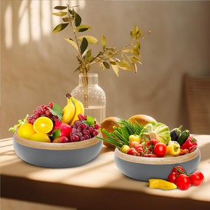 Bol à salade en bambou tressé à prix abordable pour ustensiles de cuisine, bols de service modernes personnalisés, vaisselle OEM/ODM fabriquée au Vietnam - Product Image 2