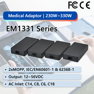 EDAC Power 19V 20V 24V 280W 14.73A สูงสุด IEC60601 & 2xmopp EM1331XD อะแดปเตอร์สำหรับใช้ทางการแพทย์93% - Product Image 1