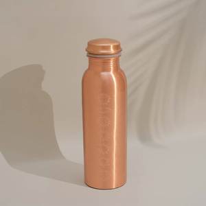 ขวดน้ำทองแดง ดีไซน์มินิมอล พกพาสะดวก พร้อมฝาปิด แก้วน้ำสำหรับเดินทาง - Product Image 2