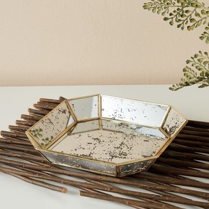 Moroccan Style Metal Storage Tray Oval Polished <b>Gold</b> <b>Mirror</b> Surface Decorative Serving Tray for <b>Table</b> Use - Product Image 4