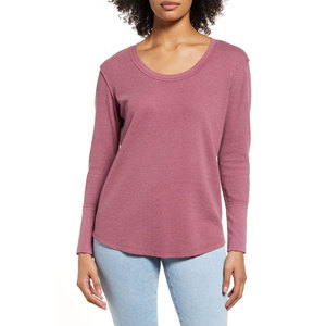 T-shirt pour femme de qualité supérieure, manches longues, col rond, été, 100% coton, écologique, séchage rapide, respirant, coupe ample - Product Image 1