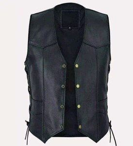 Chaleco de Motociclista Personalizado 2026, Nuevo, Vintage, Ecológico, de Invierno, de Cuero Genuino y Lona, Impermeable, con Botones y Cremallera - Product Image 2