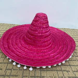 หมวกสานทรงโซมเบรโรลายทางสไตล์เม็กซิกัน ปักโลโก้ ปีกกว้าง 50 ซม. 60 ซม. สำหรับธุรกิจ งานเลี้ยงฤดูร้อน ชายหาด งานเฉลิมฉลอง ลำลอง สกี - Product Image 6