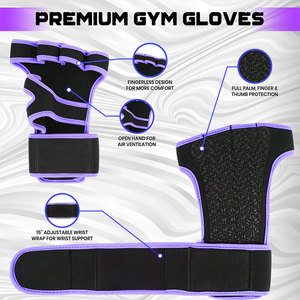 Ultra Lightweight Unisex Weightlifting Gym Gloves Built In Velcro Wrist Wrap Palm Protection <b>Foam</b> <b>Padded</b> Extra Grip Gym Gloves - Product Image 2