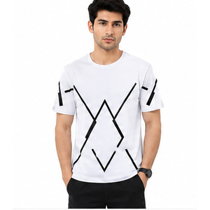 Camiseta Gráfica de Algodón para Hombre, Tela de Algodón Premium, Impresión Personalizada, Ropa Urbana, Proveedor OEM ODM, Camiseta Básica de Algodón Personalizada para Hombre - Product Image 1