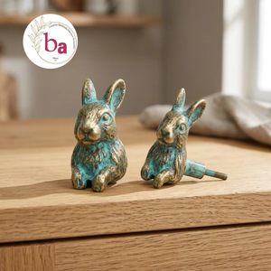 Tirador y Pomo de Mueble Moderno de Hierro Fundido con Forma de Conejo Ba para Hogar, Oficina, Cómoda, Ecológico, Fácil Instalación - Product Image 1