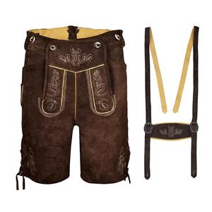 Costume Lederhosen authentique allemand pour homme – Tenue d'Oktoberfest avec short en cuir fait main et bretelles décoratives - Product Image 6