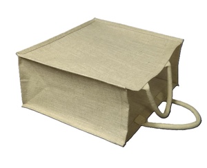 Vente d'usine sac de jute à poignée en corde rembourrée souple et résistante impression personnalisée sac de jute étanche fourre-tout avec stratification intérieure en PP - Product Image 3
