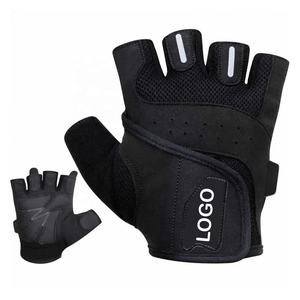 Logotipo personalizado medio dedo entrenamiento Fitness gimnasio guantes antideslizantes guantes de levantamiento de pesas con cuero transpirable hecho para entrenamiento - Product Image 6