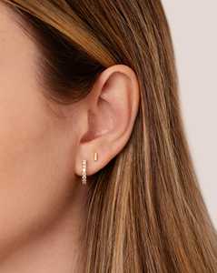 Pendientes de Barra Recta Pequeños, Oro Sólido de 14k y 18k, Minimalistas, con Cierre de Fricción, Pequeños y Elegantes, para Uso Diario, Joyería Fina - Product Image 6