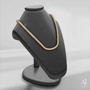 10k Gold Plated Moissanite Tennis Necklace Round Brilliant Cut <b>Box</b> <b>Chain</b> Hip Hop Jewelry for Wedding Party - Product Image 2