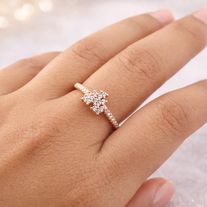 Anillo de corazón en oro rosa, plata de ley 925 con circonita cúbica, anillo de promesa y compromiso para mujer - Product Image 1