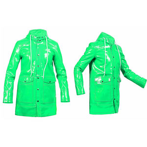 Trench-coat unisexe en PVC de haute qualité, veste de pluie avec logo sur le devant, style streetwear - Product Image 1