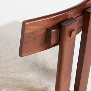 Solid Teak Wood Modern <b>Dining</b> <b>Chair</b> Minimalist Design Upholstered Seat Wooden Frame Elegant Restaurant Hotel Cafe Furniture - Product Image 6