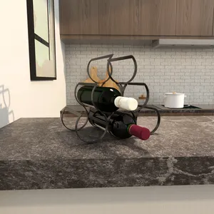 Moderno Soporte para Botellas de Metal Hecho a Mano, Botellero Decorativo para Mesa de Comedor, Soporte para Botellas de Metal Hecho a Mano OEM - Product Image 1