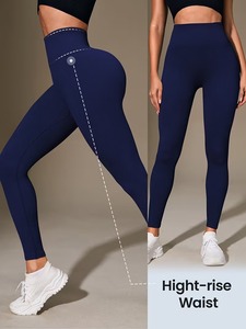 Women's <b>Summer</b> Knitted Acid Wash Ribbed Waist Activewear <b>Leggings</b> | High Elasticity Lightweight Breathable Training Sportswear - Product Image 2