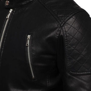 PAK PRO INTERNATIONAL Men's <b>Winter</b> Leather <b>Jacket</b> Stand Collar Front Logo <b>Waterproof</b> Windproof Breathable Casual High Quality - Product Image 2