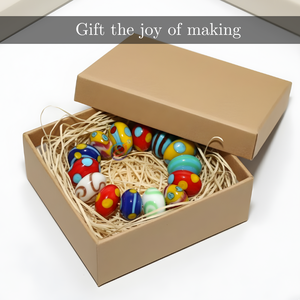 Perles de verre artisanales multicolores en lampwork |   Perles décoratives mélangées de qualité supérieure pour la fabrication de bijoux et l'artisanat, support de 8 pouces, 12x18mm - Product Image 5