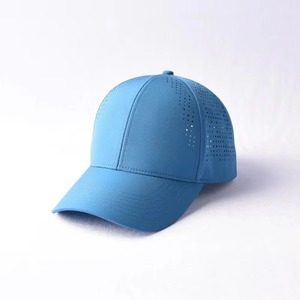 New Design Laser Cutting Baseball <b>Cap</b> Sporty Dot Pattern Breathable Customizable <b>Blank</b> <b>Cap</b> with Letter Logo & Holes - Product Image 1