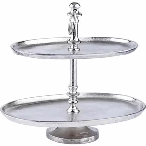 Support à gâteau en métal de qualité supérieure à 2 niveaux, présentoir à desserts, décoration de table, support de service pour cupcakes, décoration d'événements - Product Image 4