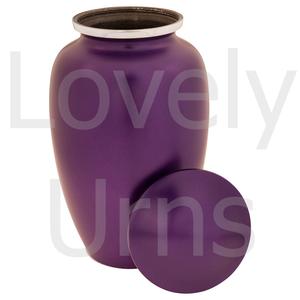 Urna Funeraria de Metal Morado con Amatista Oscura para Cenizas Humanas, Urna Conmemorativa para Adultos - Product Image 3