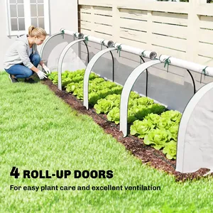 Mini-serre tunnel avec protection UV, couverture en PE et structure en acier, portes à fermeture éclair pour jardin extérieur - Product Image 6