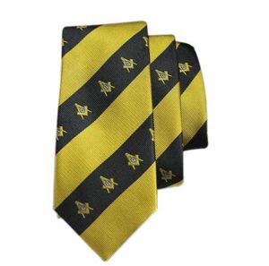 Corbata Clásica Azul Marino de Seda con Patrón de Corona Dorada Estampada en Satén para Servicios Empresariales y Ropa Formal de Negocios - Product Image 4