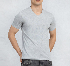 T-shirt de mode en gros 100 % coton décontracté pour homme, imprimé contrastant, à manches courtes, design bicolore - Product Image 4