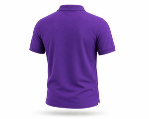เสื้อเชิ้ตยูนิฟอร์มบริษัทแขนสั้นสีม่วงแบบเรียบสำหรับผู้ชาย |   ผ้าฝ้ายเจอร์ซีย์พรีเมียมปักโลโก้ |   ระบายอากาศได้ดี แห้งเร็ว - Product Image 3