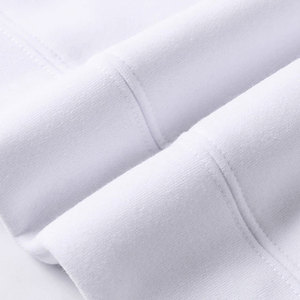 Sweat-shirt à capuche blanc pour homme, coupe classique, en molleton, couleur unie, décontracté, pour l'automne, en coton tricoté - Product Image 5