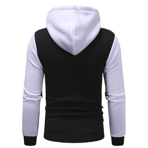 Hoodie pour homme à double panneau, fermeture éclair, deux tons, couture machine, coupe ajustée. - Product Image 2