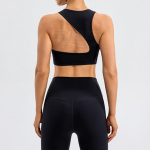 European American <b>Cross</b>-Border High-Waisted 2-Piece Yoga Set Slimming Fitness Clothing Solid Print Breathable Sweat-Wicking - Product Image 2
