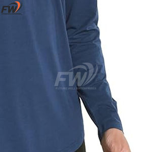 เสื้อยืดผู้ชายแบบเรียบ รุ่นใหม่ล่าสุด ขายส่ง ผ้าฝ้าย 100% ระบายอากาศ แห้งเร็ว แขนยาว รับสกรีนโลโก้ เสื้อยืดออกกำลังกาย ยูนิเซ็กส์ - Product Image 6