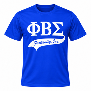 Phi Beta Sigma Royal Blue <b>Mens</b> Graphic T <b>Shirt</b> with <b>White</b> Greek Letter Fraternity Inc Logo Print <b>Short</b> <b>Sleeve</b> Crew Neck Casual - Product Image 3