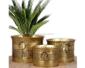 Indian Brass Planters And Pots Multiple Use For Home And Wedding Decor Metal Planters Green Plant Decor