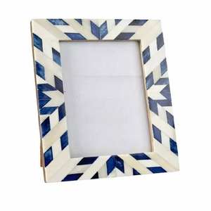 Cadre photo tendance de qualité supérieure en os incrusté, blanc et marron, pour la décoration de la maison et des hôtels - Product Image 3