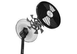 Ventilateur de refroidissement à air, diamètre de la pale de 18 à 28,9 pouces, moteur AC, oscillation, commande mécanique, trois vitesses de vent, plastique, usage domestique - Product Image 3