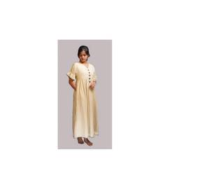 Robe d'allaitement sans manches de haute qualité, douce, longueur genou, vêtement de nuit de grossesse, antibactérienne, respirante, été, post-partum - Product Image 1